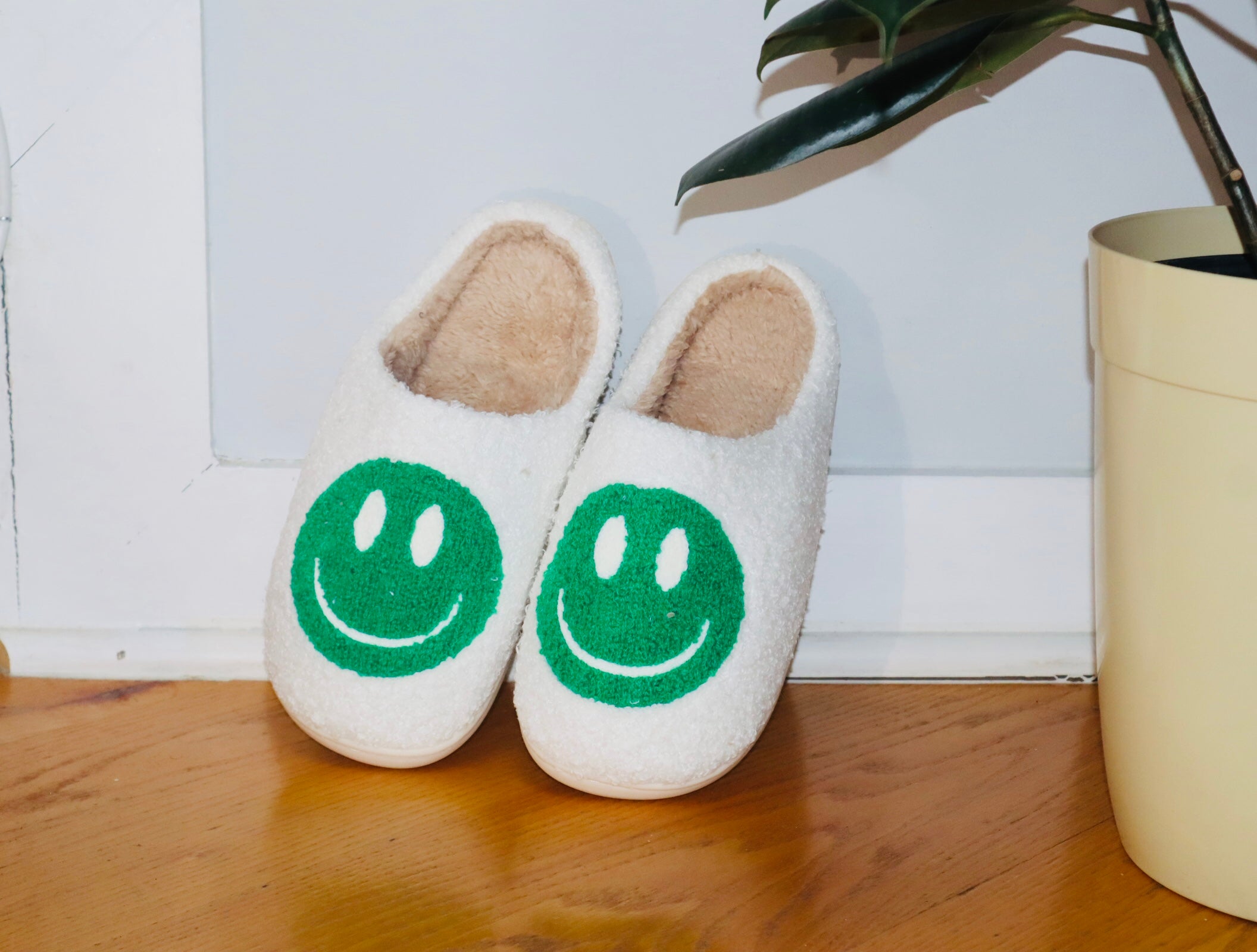 Plush Lounge Slide | Green Smiley